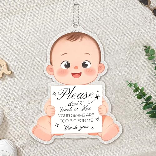 Cute Baby Shaped 'Please Do Not Touch' Sign - Acrylic Safety Reminder for Strollers & Car Seats