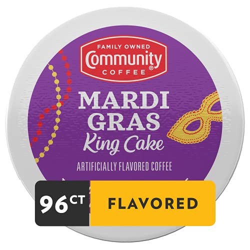 Mardi Gras King Cake Coffee Pods - 24 Count Pack of 4 | Medium Roast