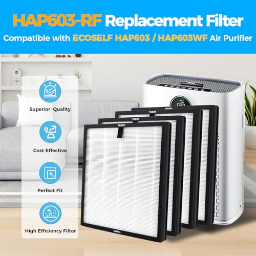 HAP603 Replacement Filter for ECOSELF Air Purifier - 4 Pack