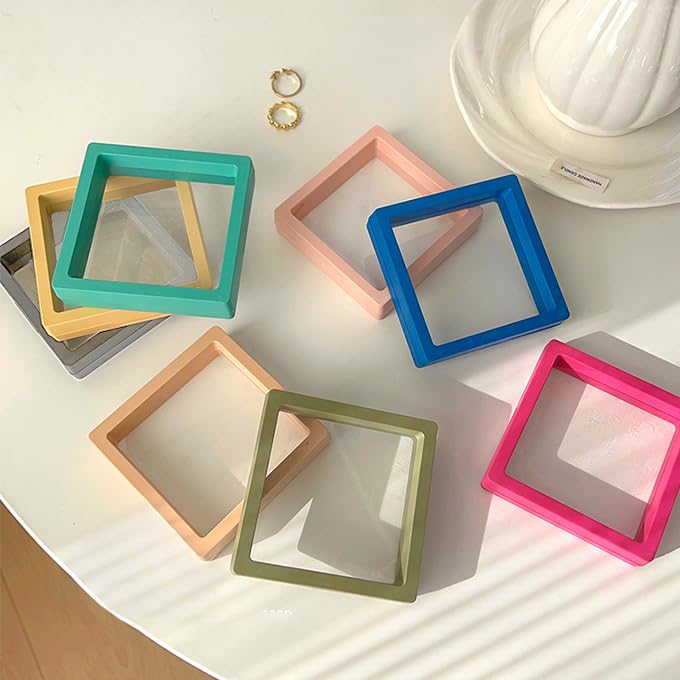 3.54" Multicolour 3D Floating Frame Jewelry Box - Stackable Organizer