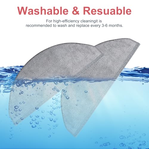 8 Pack Mop Pads for Roborock Q10 X5/X5+ - Washable Microfiber