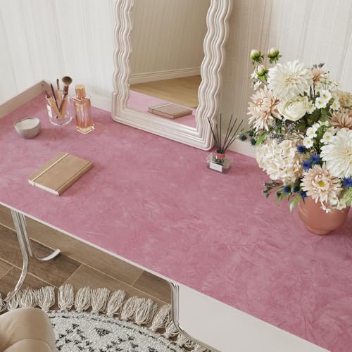 Coral Pink Self-Adhesive Crushed Velvet Drawer Liner 12"x80"
