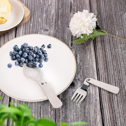 BOXOB Foldable Stainless Steel Spoon & Fork Set for THERMOS 10 Oz Food Jar - Variation 2