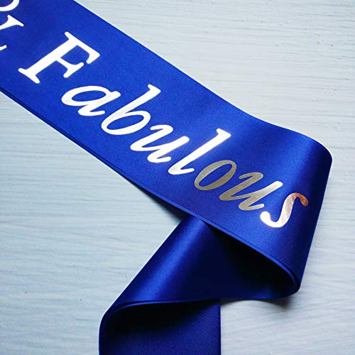 60th Birthday Sash - Silver & Blue '60 & Fabulous' for Men & Women