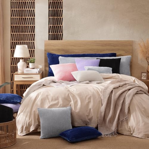 Pamhaven 20x54 Reversible Velvet Body Pillow Cover, Gray Plush Case