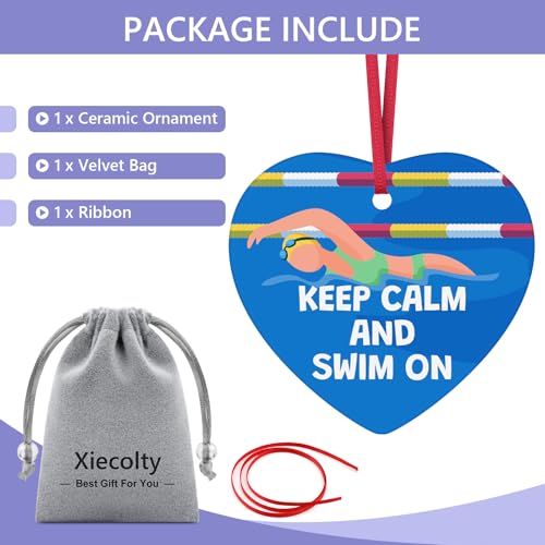 Xiecolty Ceramic Christmas Ornament for Swimmers and Swim Coaches