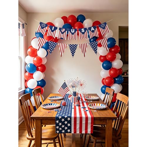 Patriotic Bunting Banner Set - 4th of July Decor | USA Flags