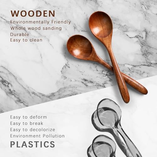 Hefild 2-Piece Hardwood Honey Spoons Set - 6.7 Inch Wooden Spoons