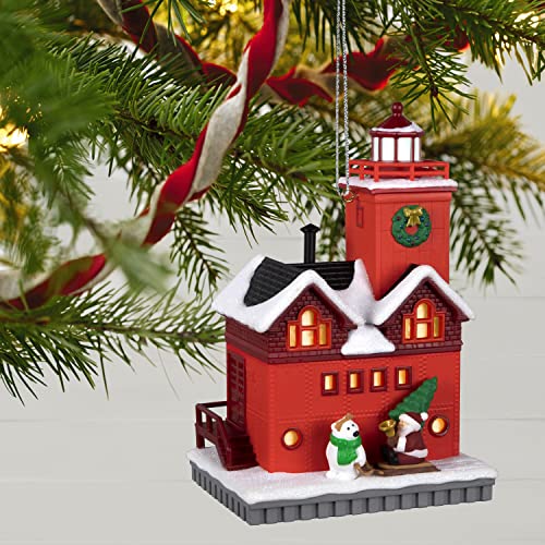 Hallmark Keepsake Plastic Christmas Ornament 2022 Year-Dated, Holiday Lighthouse with Light