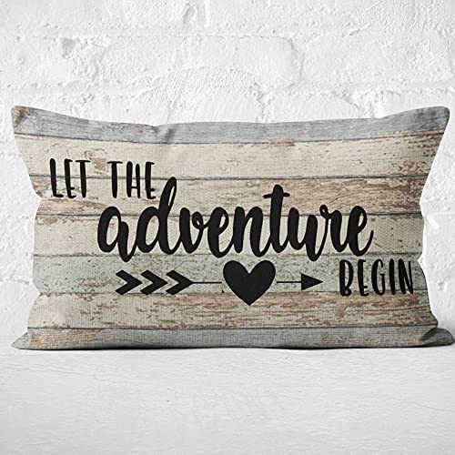 Welcome Camper Decor Pillow Cover - 20x12 Two-Sided Linen