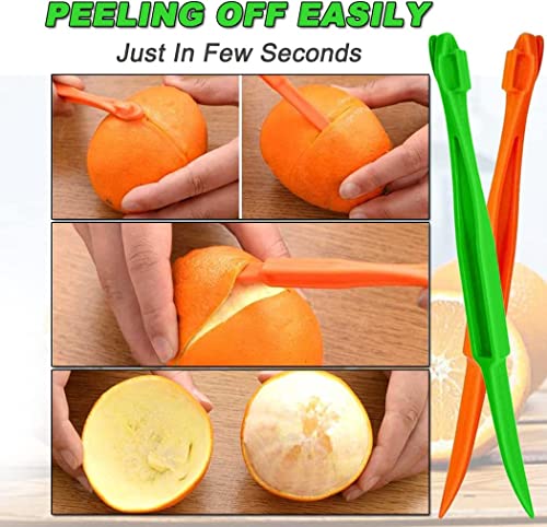 Cosmer Citrus Peeler Set - Easy Plastic Orange & Lemon Slicers