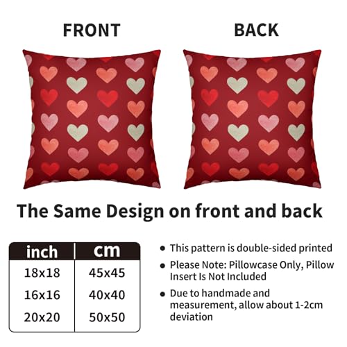 Sivirary Valentine's Day Throw Pillow Covers, 18x18, Set of 2, Dark Red