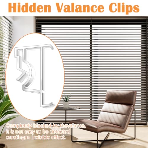 2-Inch Clear Valance Clips for Horizontal Blinds - 12 Pack