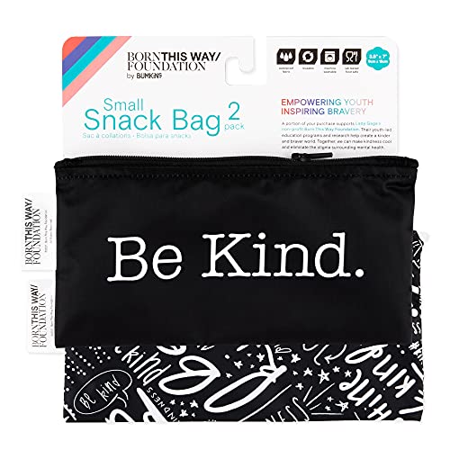 Bumkins Reusable Snack Bags for Kids & Adults - 2-Pack Waterproof Cloth