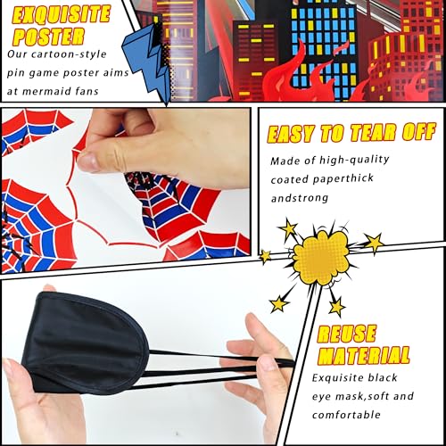 Pin the Spider on the Web Game - Kids Spider Birthday Party Supplies
