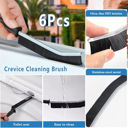 Multifunctional Crevice Cleaning Brush Set - 6 Pcs for Home & Vehicle