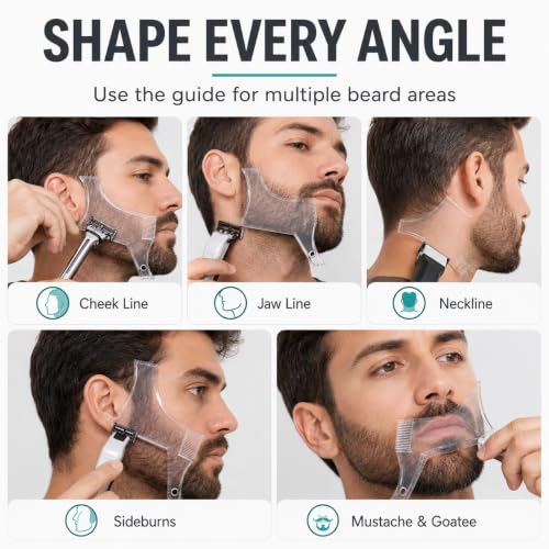 Ryidkcs Beard Shaping Tool and Template Comb for Men Grooming