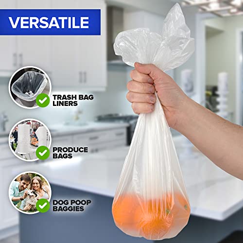 Stock Your Home Clear 2 Gallon Trash Bags - 200 Pack, Leak Proof