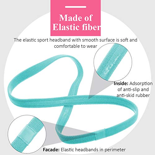 Sumind 4-Piece Non-Slip Elastic Sports Headbands for Men and Women