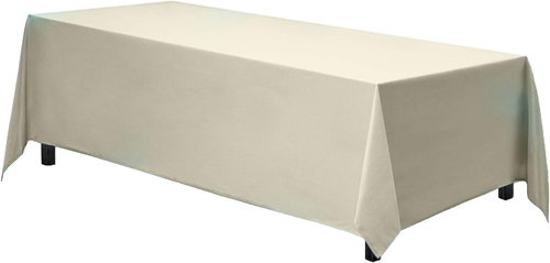 Gee Di Moda Rectangle Tablecloth - 70 x 120 Inch Ivory Heavy-Duty Washable Fabric for Events & Parties