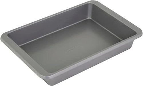 KitchenAid Nonstick Cake Pan - Swiss Engineered Aluminized Steel, Dishwasher Safe, 9 x 13 Inch, Contour Silver