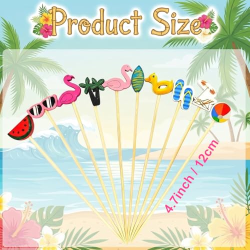 100pcs Summer Tropical Cocktail Picks with Slipper Design – Luau Party Decor