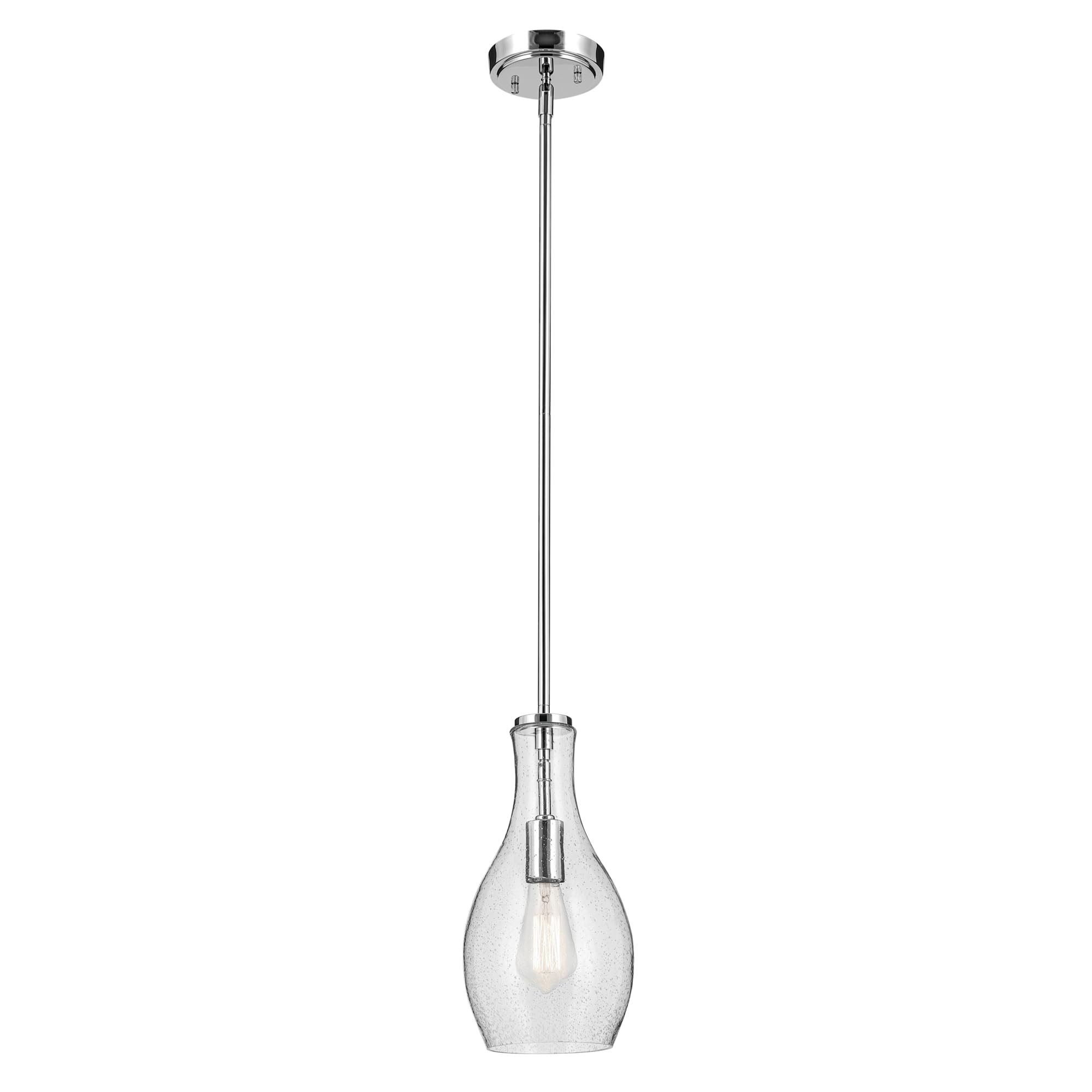 Kichler Everly 13.75" 1 Light Hour Glass Pendant Clear Glass Chrome