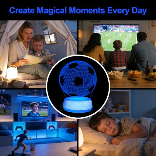 Sports Ball Night Light - 3D Acrylic Lamp with Remote & 16 Colors