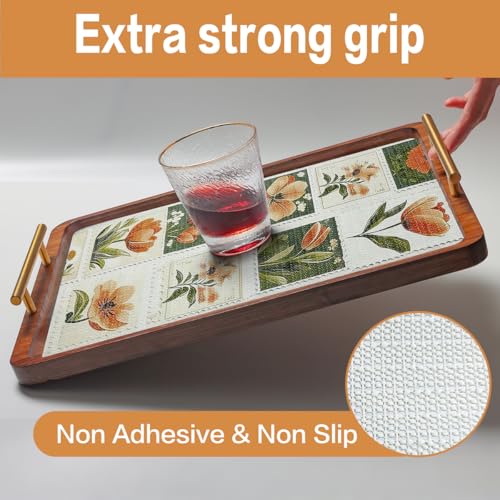 Non-Adhesive Floral Drawer Shelf Liners - Waterproof & Non-Slip 12x10ft