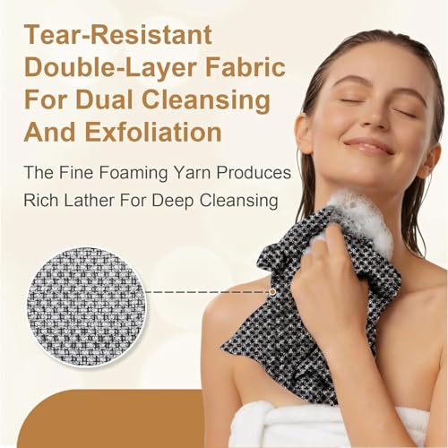 WEAIMYST Dual-Sided Exfoliating Shower Towel - Deep Cleansing Body Scrubber