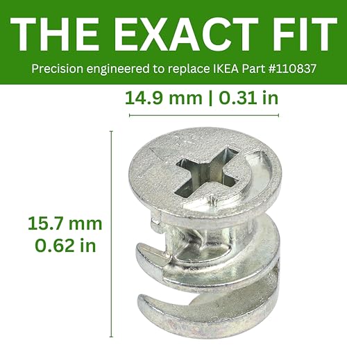 Cam Lock Nut 23MM Replacement for IKEA Hardware - Pack of 10