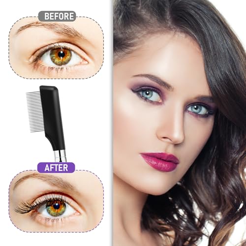Metal Eyelash Comb Separator 2 Pack - Stainless Steel Lash Grooming Tool