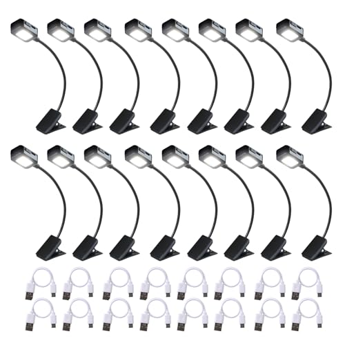 16 Pack Rechargeable Clip-On Book Lights for Reading at Night, Kids & Adults