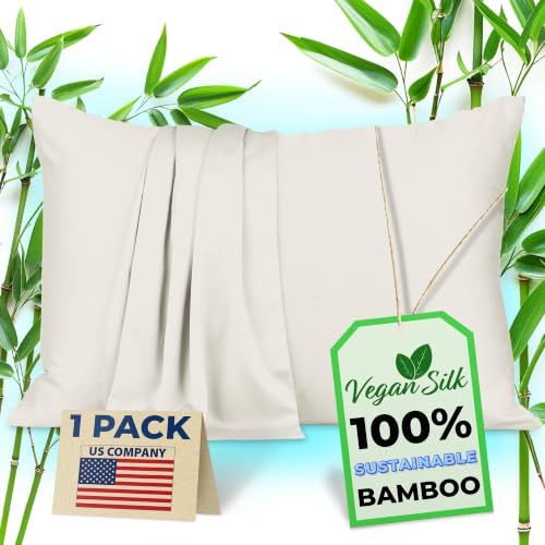 Vegan Silk Anti-Acne Bamboo Pillowcase - Standard 20x26 Cooling Satin Case