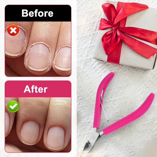 Tucnoeu Cuticle Trimmer, Stainless Steel Nail Clipper with Silicone Handle