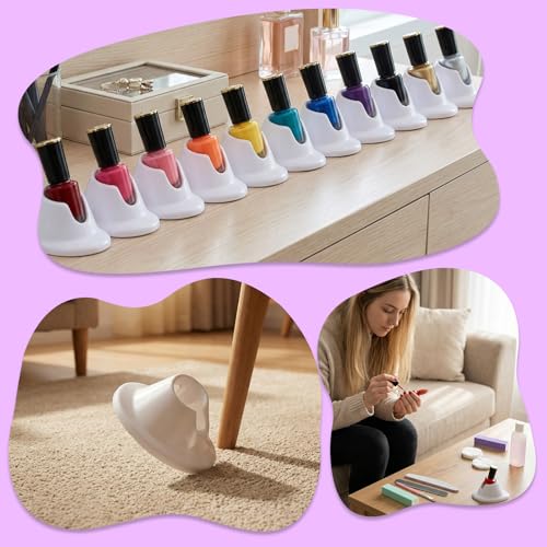 Silicone Nail Polish Bottle Holder 2PCS Anti-Spill Stand