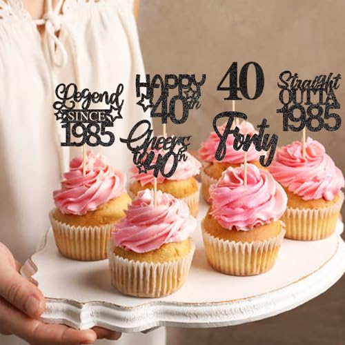 40th Birthday Cupcake Toppers - Straight Outta 1983 (24 Pack)