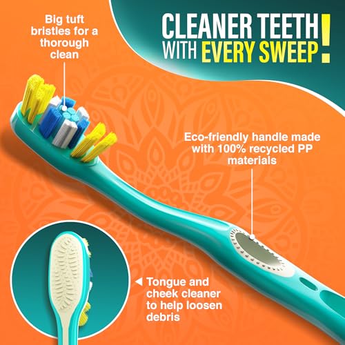 GuruNanda Silent Force Toothbrush Big Tuft Bristles 2 Pack