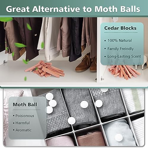 UNIVIVO 50 Pack Aromatic Red Cedar Wood Sticks for Closet & Drawer Freshening