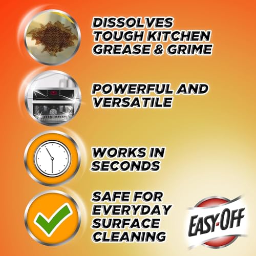 Kitchen Degreaser Cleaner Lemon Scent - Heavy Duty Grease Remover, 16 Fl Oz