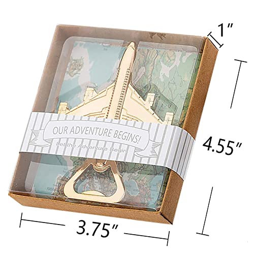 40PCS Airplane Bottle Opener for Wedding Favors Air Plane Travel Beer Bottle Openers for Guests,Party Souvenirs or Decorations-Gold