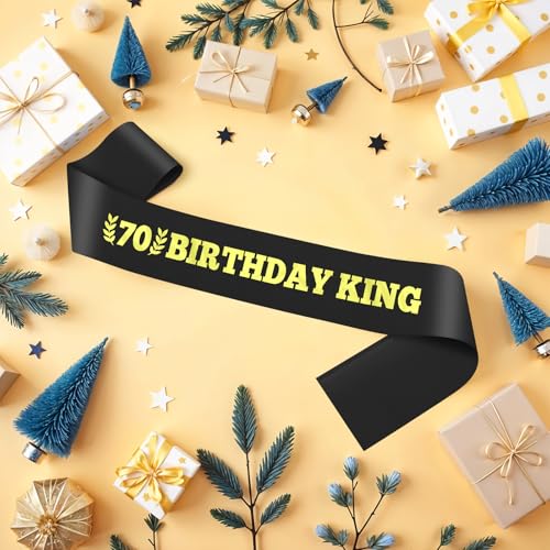 70th Birthday King Sash for Men | Fun Party Decoration & Gift