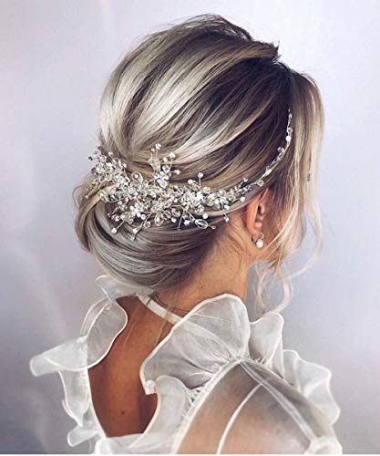 Denifery Crystal Bridal Hair Comb Gold Wedding Headpiece 11.8 Inch