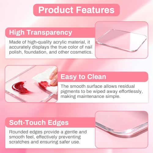 RAQEHO Transparent Acrylic Nail Art Palette & Gel Polish Mixing Tray