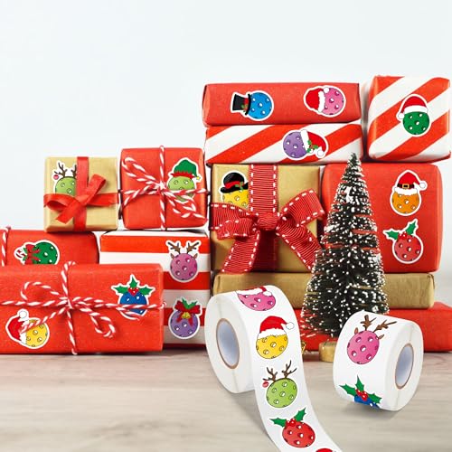Haooryx Christmas Pickleball Stickers 1000 Pcs Bulk Waterproof Vinyl Decals