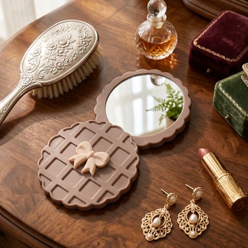 Mabor Compact Mirror for Purse - Portable Folding Aesthetic Pocket Makeup Mirror