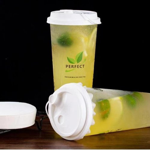 500 Pcs White Leak-Proof Cap Lid Liners, Round Sealing Paper Pads, Waterproof Spill Proof Paper for Plastic Drink Cup, Milk Tea Coffee Beverage Cup Leak Proof Film Sealing Film (5.1 Inch)