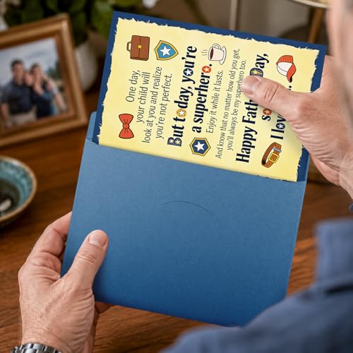 Funny Father's Day Card for Son | Humorous Greeting Card with Envelope