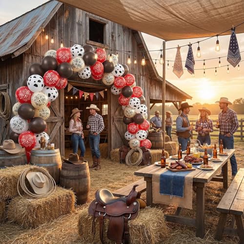60 Pcs Cowgirl Cow Print Balloons - 12 Inch Western Party Decorations
