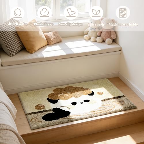 Cute Panda Bathroom Rug - Non-Slip, Absorbent Bath Mat, 20x31 inches